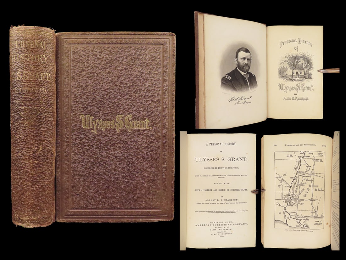 1868 Ulysses S. Grant Illustrated Grant Lincoln Colfax MAPS Civil War Richardson (1 of 10)