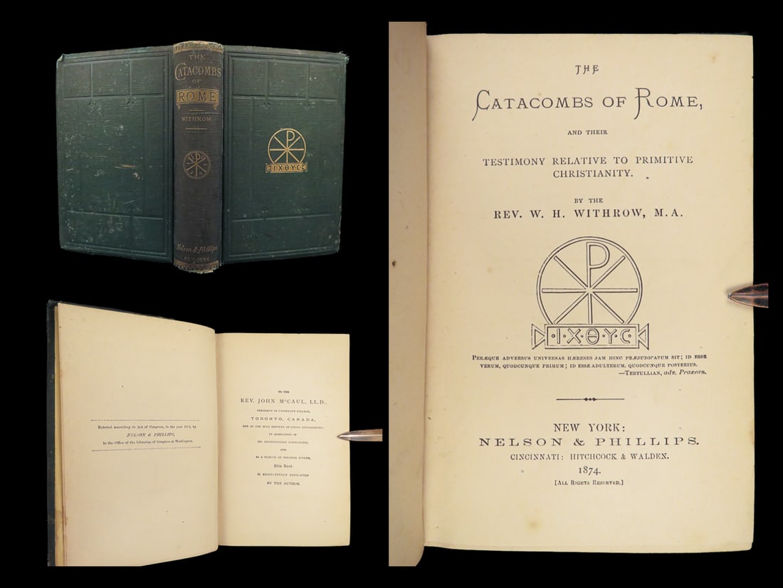 1874 Catacombs of ROME 1ed Ancient Carvings Illustrated Early Church Symbolism (1 of 10)