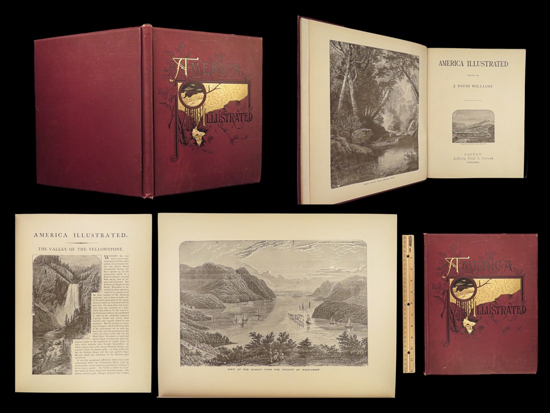 1883 America Illustrated 1ed Yellowstone Erie Canal Saratoga Springs Niagara Falls: 1883 America Illustrated 1ed Yellowstone Erie Canal Saratoga Springs Niagara Falls “America Illustrated” is a fine 19th-century illustrated history of iconic locations of natural history from 