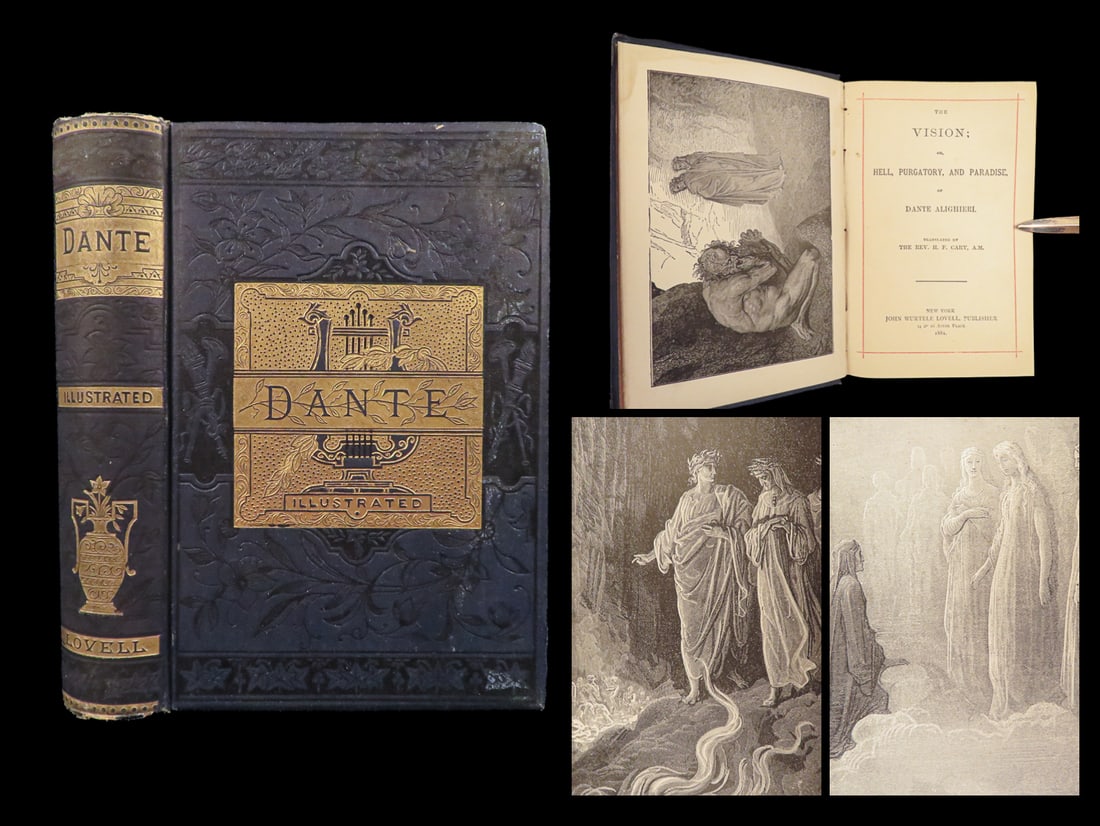 1884 DANTE Divine Comedy Illustrated Inferno Paradise Purgatory Dore The Vision (1 of 10)
