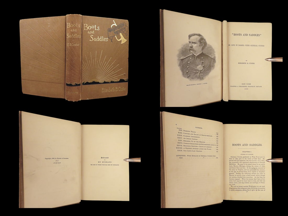 1885 General George Custer 1ed Boots and Saddles Cavalry Illustrated Indians (1 of 10)