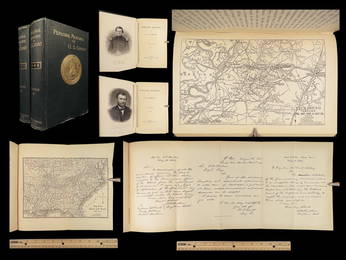 1885 General Ulysses S. Grant 1ed Civil War Memoirs of Union Illustrated MAPS 2v