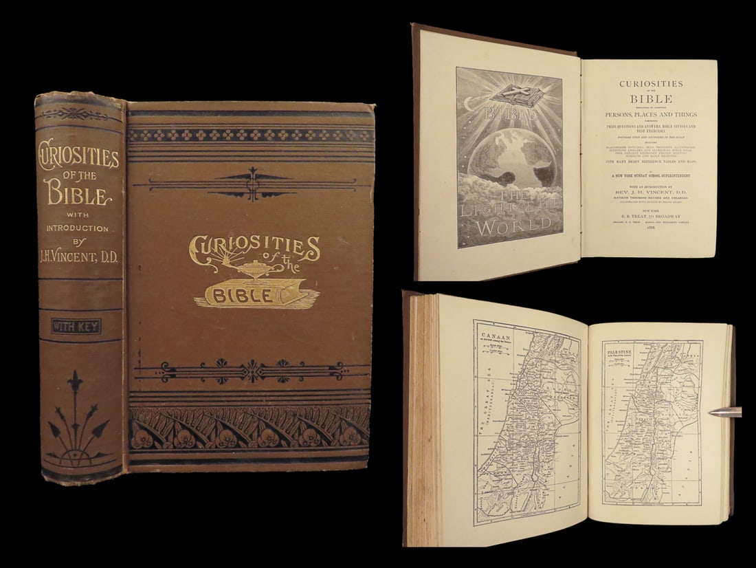 1888 BIBLE Curiosities Illustrated History Devotional & Exercises MAPS Treat (1 of 10)