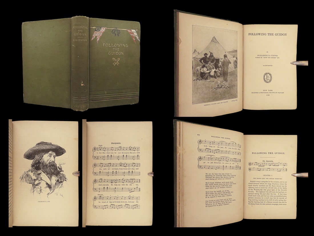 1890 Gen. CUSTER 1ed Following the Guidon Civil War Native American Indian Wars (1 of 10)