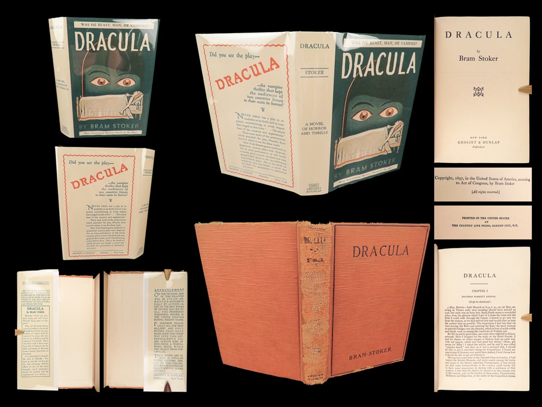1930 DRACULA Bram Stoker Horror Gothic Occult Transylvania Vampires RARE (1 of 10)