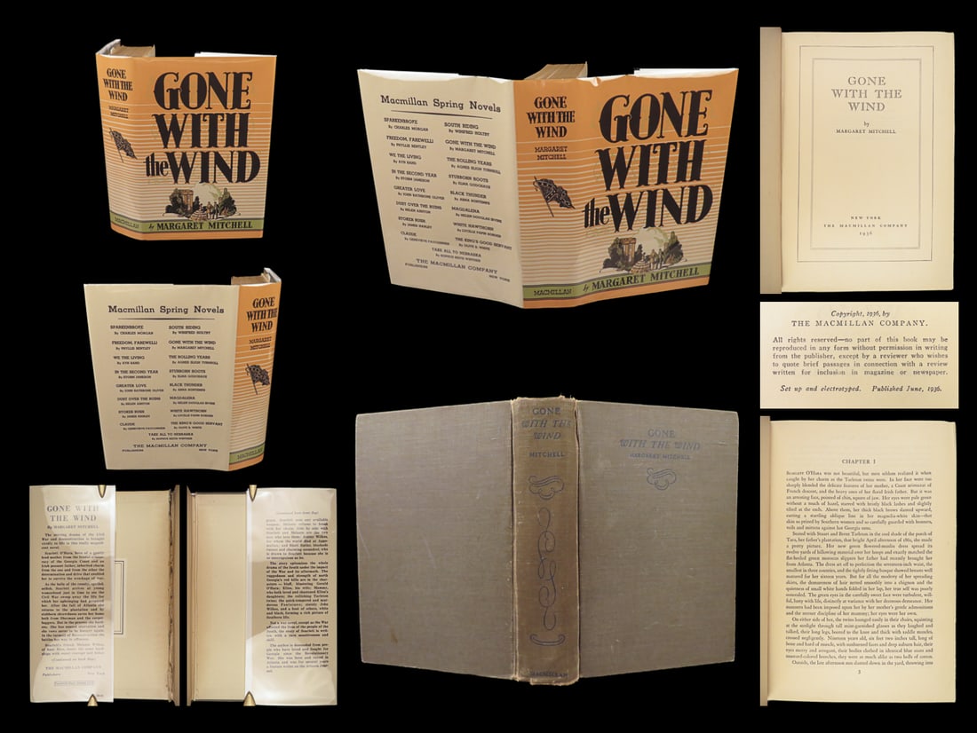1936 Gone with the Wind 1ed Margaret Mitchell Civil War Slavery Controversy June (1 of 10)