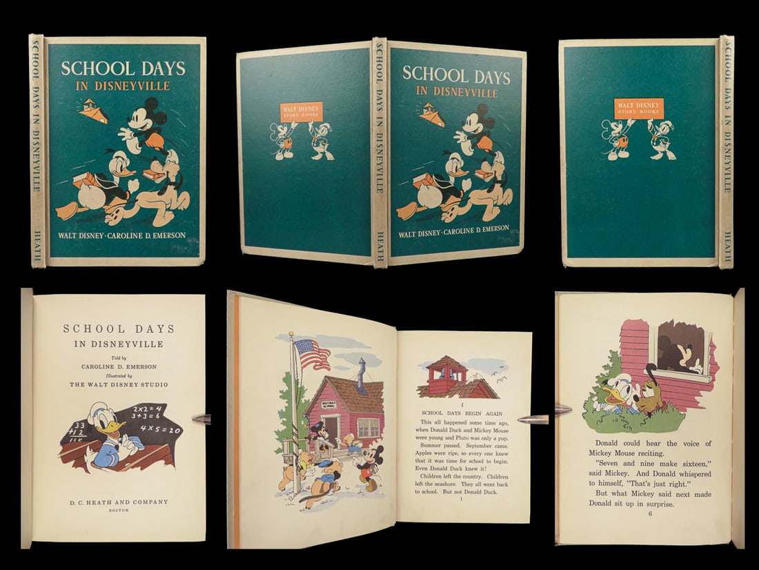 1939 DISNEY 1ed Mickey Mouse School Days in Disneyville Donald Duck Illustrated (1 of 10)