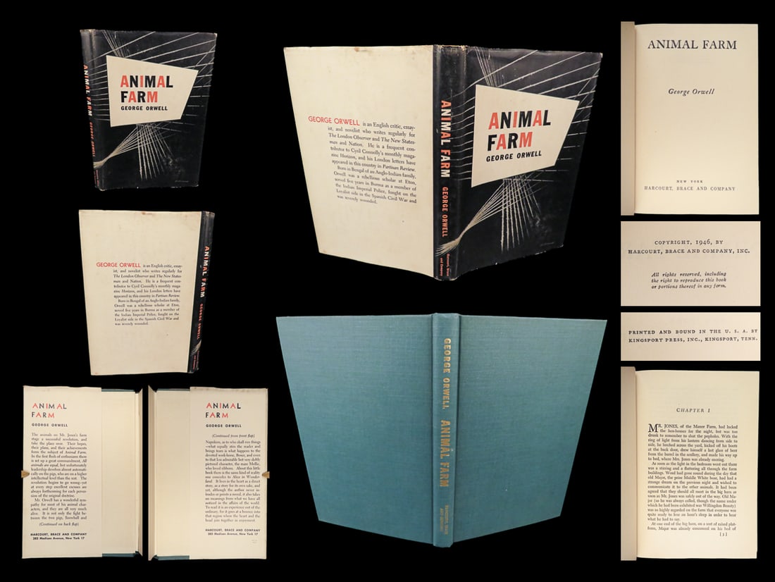 1946 Animal Farm 1st ed George Orwell Bolshevik Revolution Dystopian Socialism (1 of 10)
