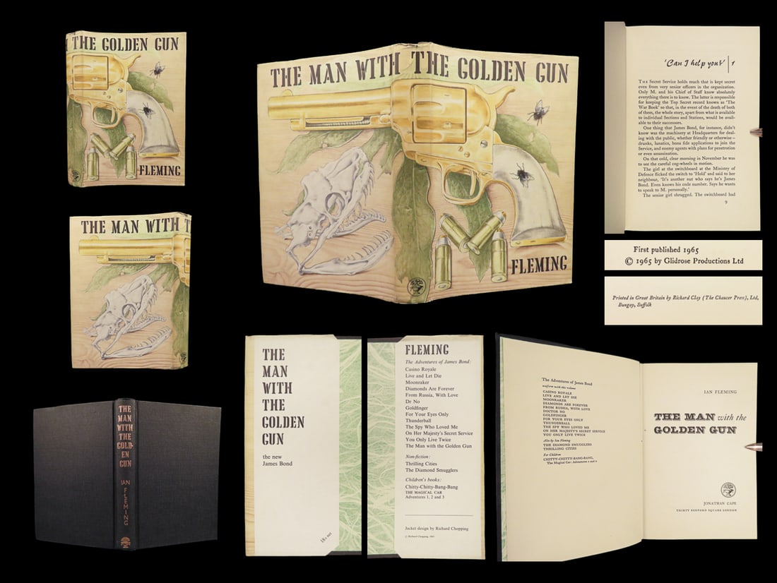 1965 JAMES BOND 1st/1st Man with the Golden Gun Ian Fleming Pistol NOVEL 007: 1965 JAMES BOND 1st/1st Man with the Golden Gun Ian Fleming Pistol NOVEL 007 “The Man with the Golden Gun” is the twelfth and final novel of the James Bond series written by Ian Fleming. Bond,