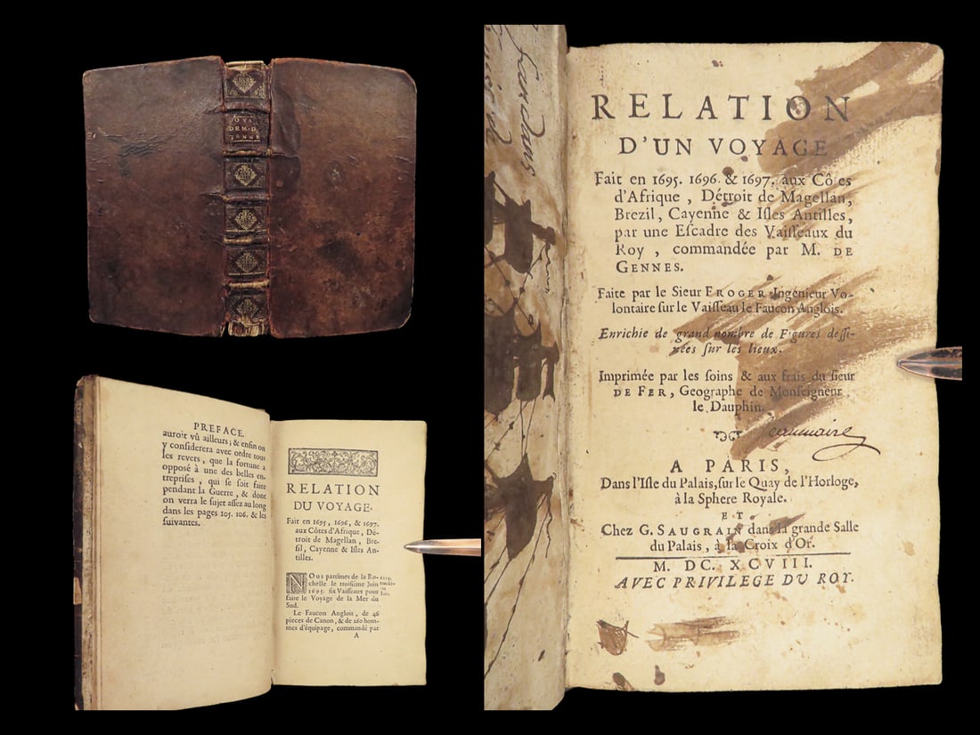 1698 VOYAGES 1ed Froger Relation Magellan Strait Brazil Caribbean PIRATES French (1 of 10)
