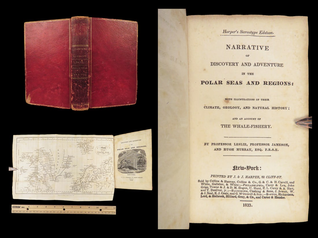 1833 Polar Seas Voyages Arctic Exploration North Pole Discovery Adventure MAP: 1833 Polar Seas Voyages Arctic Exploration North Pole Discovery Adventure MAP Collectively written by John Leslie, Robert Jameson, and Hugh Murray, Narrative of Discovery and Adventure in the Polar Se
