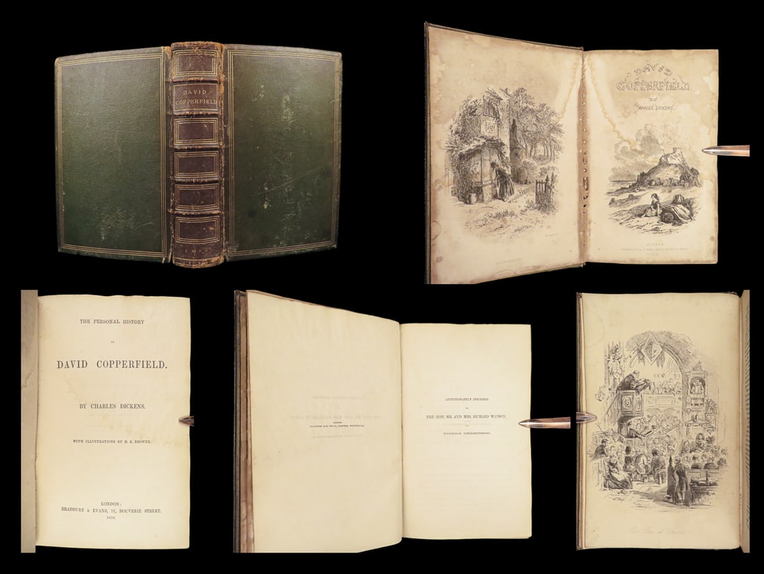 1850 David Copperfield 1ed Charles Dickens Illustrated English Browne Literature (1 of 10)