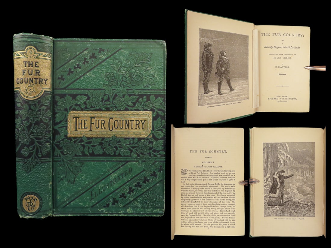 1873 Jules Verne Fur Country Canada Polar Bear Earthquake DAnvers English RARE (1 of 10)