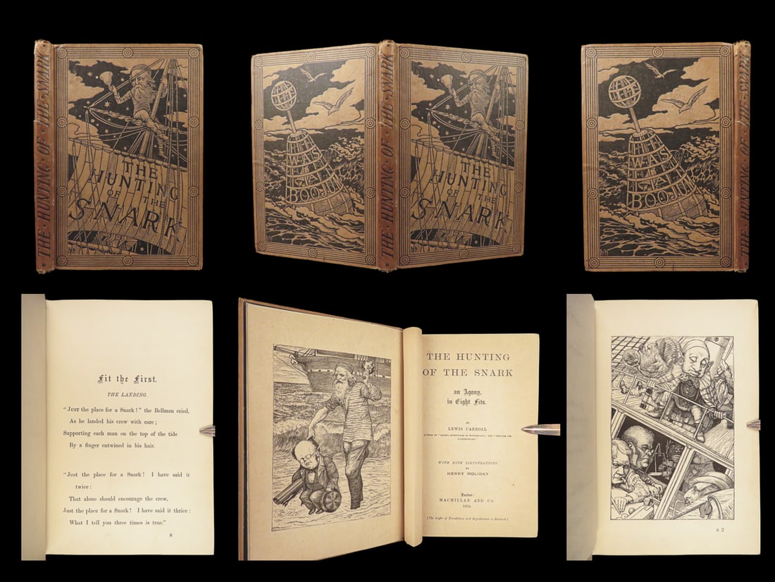 1876 Hunting of the Snark 1ed Lewis Carroll Illustrated Fantasy Alice Holiday: 1876 Hunting of the Snark 1ed Lewis Carroll Illustrated Fantasy Alice Holiday “If I had a world of my own, everything would be nonsense. Nothing would be what it is, because everything would be what