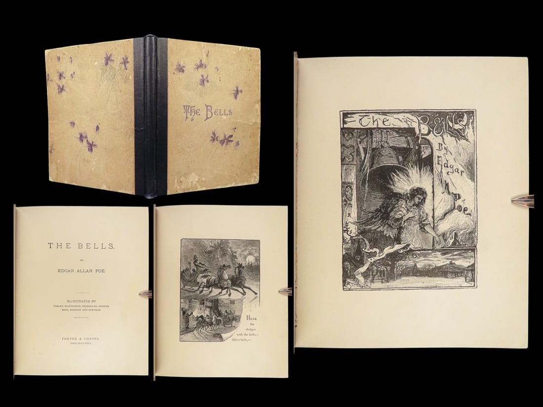 1881 Edgar Allen POE 1st ed The Bells Esoteric Occult Horror Literature Plates (1 of 10)