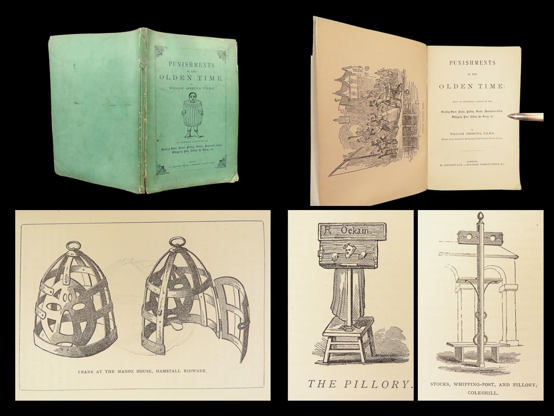 1881 TORTURE 1ed Ancient Punishment Public Humiliation Pillory Ducking Stools (1 of 10)