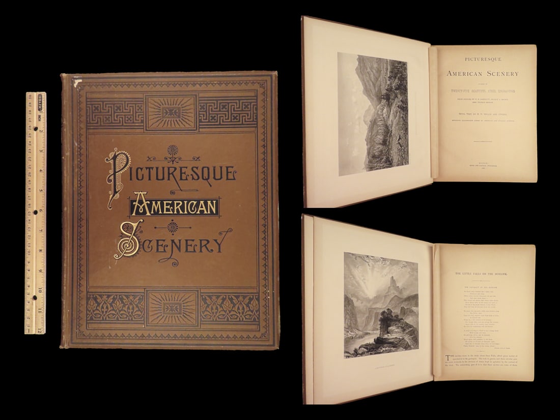 1886 American Scenery ART Niagara Falls Rocky Mountains Franconia Colorado FOLIO (1 of 10)