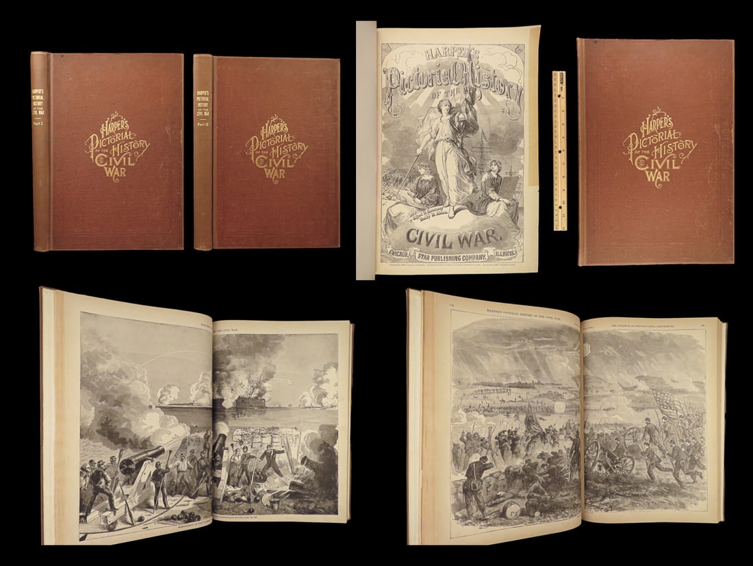 1894 HUGE Harpers Pictorial History of CIVIL WAR Illustrated MAPS Battle Scenes: 1894 HUGE Harpers Pictorial History of CIVIL WAR Illustrated MAPS Battle Scenes A fine contemporary account of the American Civil War. This work is profusely illustrated with both in-text, full-page,