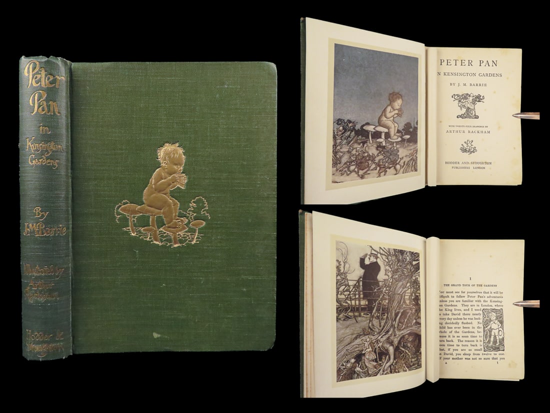 1906 PETER PAN Arthur Rackham COLOR Illustrated JM Barrie Kensington Gardens (1 of 10)
