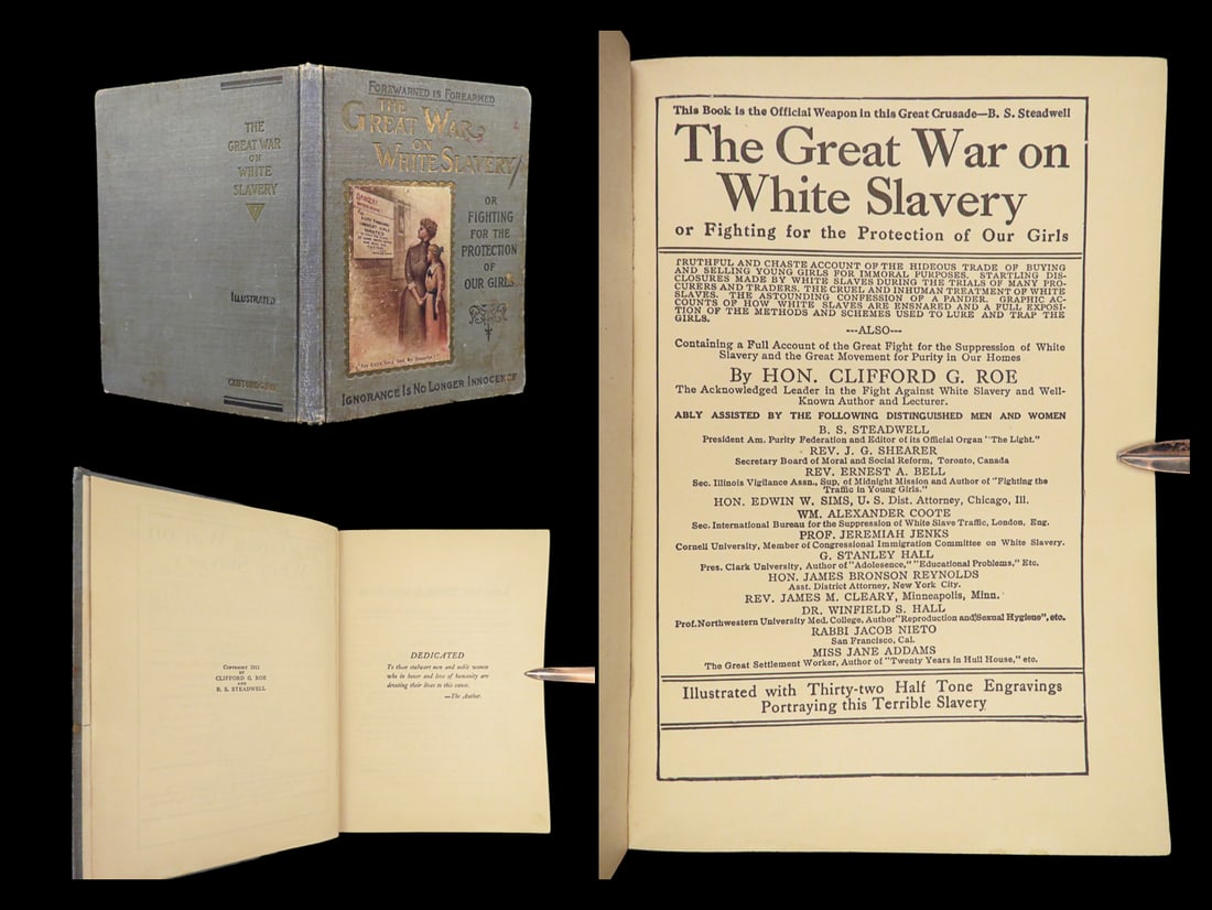 1911 White Slave Trade 1ed Human Trafficking Kidnapping Prostitution Horrors Roe (1 of 10)