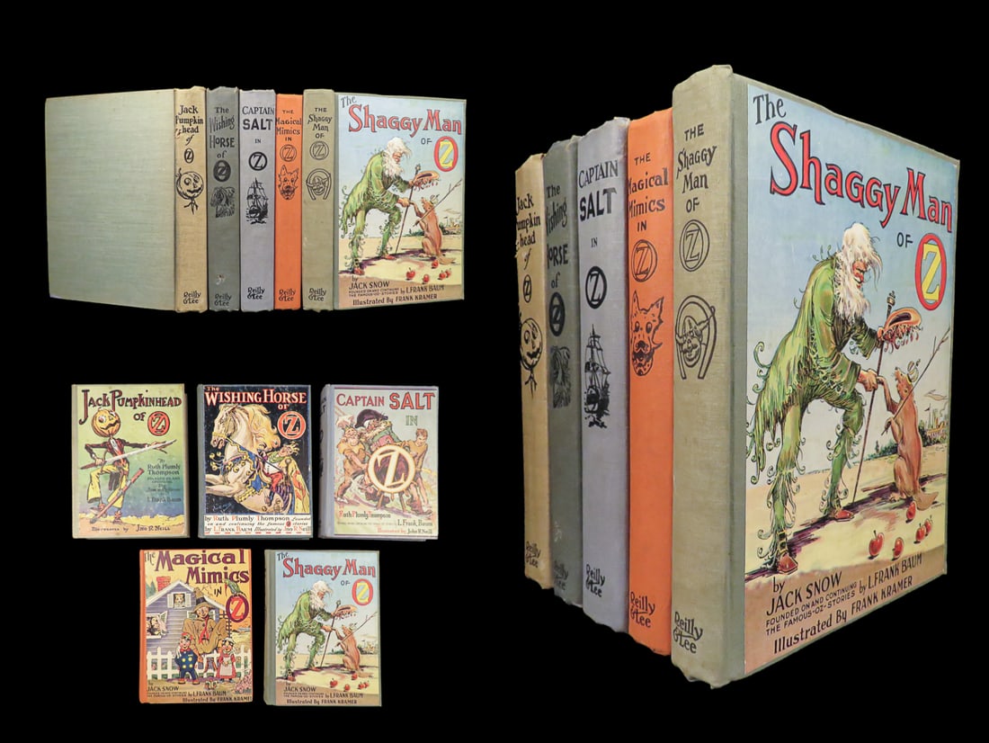 1929 Wizard of Oz Books Jack Pumpkinhead Wishing Horse Capt Salt Shaggy Man 5v (1 of 10)