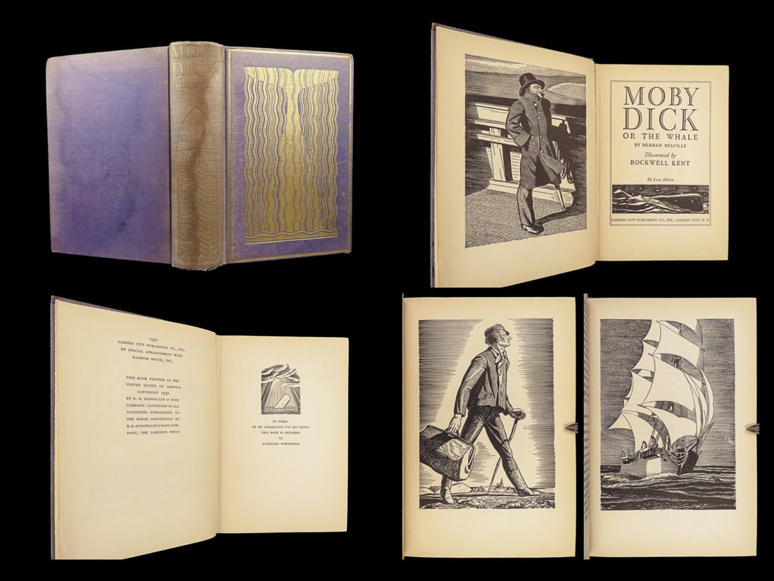 1937 Moby Dick Herman Melville Whaling Voyage Rockwell Kent Illustrated ART: 1937 Moby Dick Herman Melville Whaling Voyage Rockwell Kent Illustrated ART “I know not all that may be coming, but be it what it will, Ill go to it laughing.” ? Herman Melville, Moby-Dick Mob