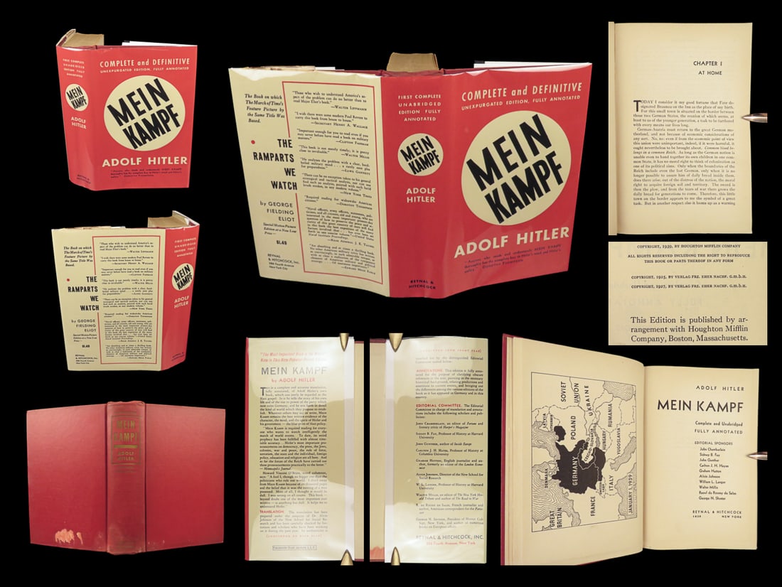 1939 MEIN KAMPF 1st ed Adolf Hitler World War II Germany Anti-Semitism MAP: 1939 MEIN KAMPF 1st ed Adolf Hitler World War II Germany Anti-Semitism MAP Adolf Hitlers “Mein Kampf,” was written during his time in prison following his failed coup attempt in Munich in 1923