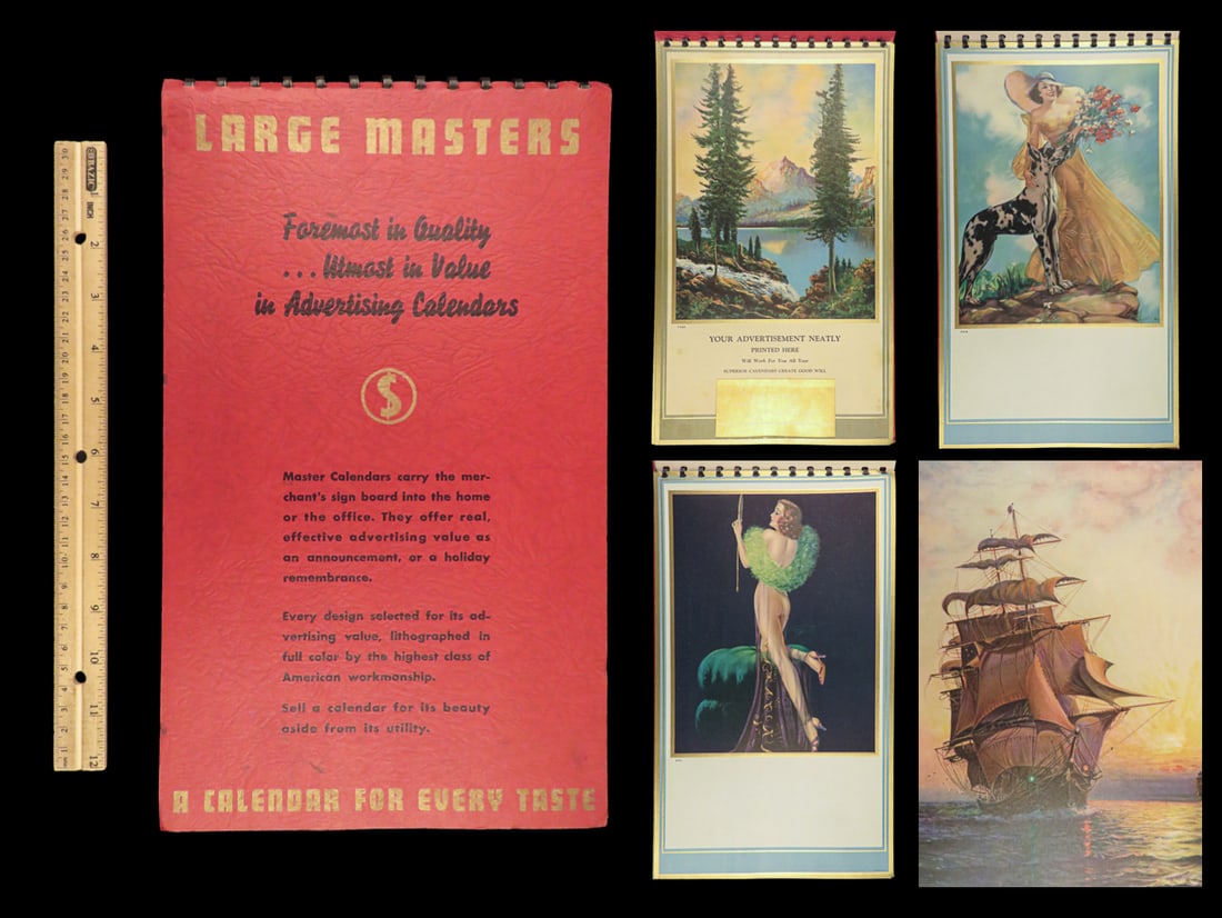 1940 EARLY Advertising Calendar 1ed Raymond Wilson Hammell ART Design Paintings (1 of 10)