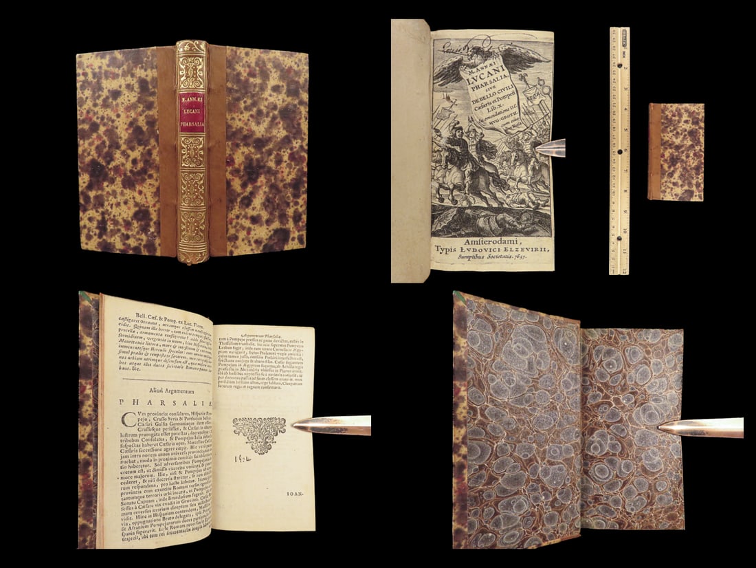 1651 Lucan PHARSALIA Julius Caesar Civil War Rome Pompey Grotius Elzevier FINE!: 1651 Lucan PHARSALIA Julius Caesar Civil War Rome Pompey Grotius Elzevier FINE! “Wars worse than civil on Emathian plains, and crime let loose we sing; how Romes high race plunged in her vitals her 