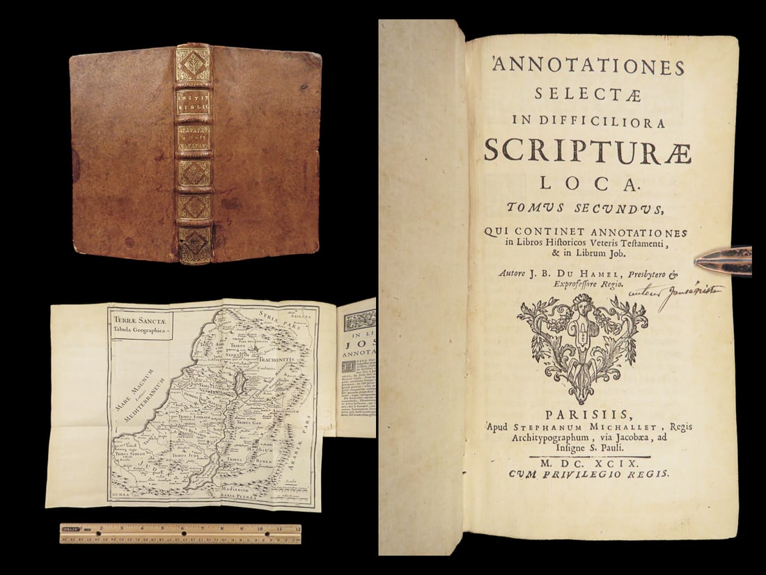 1699 Holy Land MAP Du Hamel BIBLE Annotations 1ed Old Testament Kings Apocrypha (1 of 10)