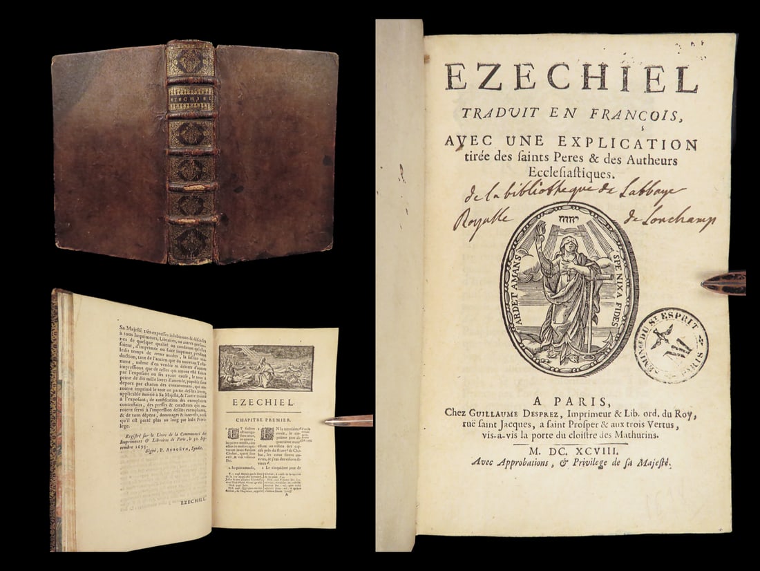 1698 Holy BIBLE Commentary Book of Ezekiel French de SACY Vulgate Old Testament (1 of 10)