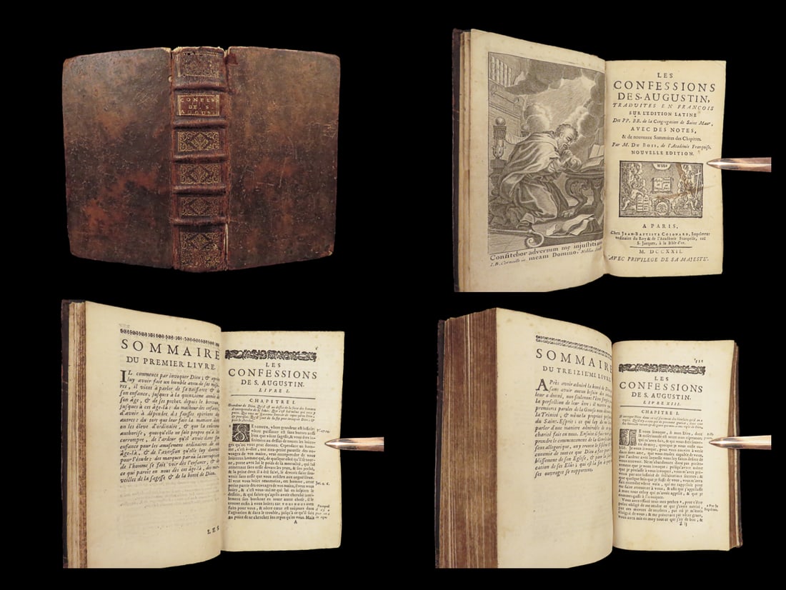 1722 Confessions of Saint Augustine Catholic Bible Theology Benedictine Maur (1 of 10)