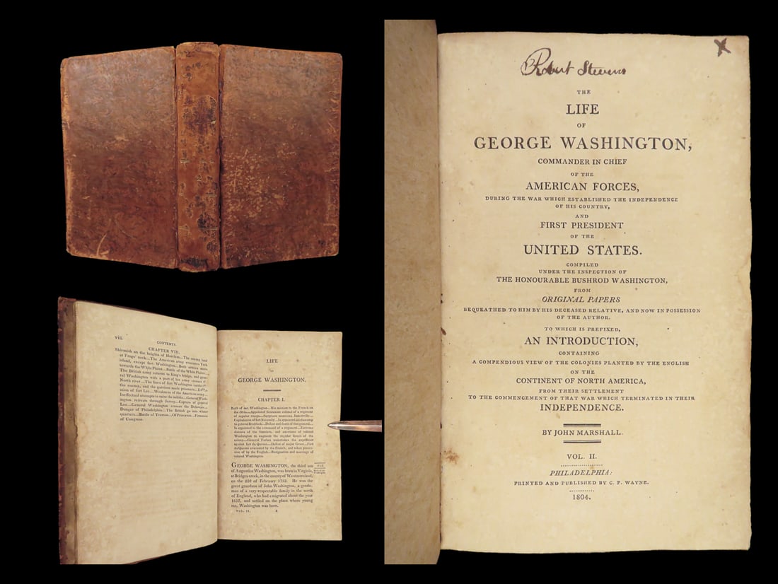 1804 George Washington 1st ed Life by John Marshall Revolutionary War AMERICANA (1 of 10)