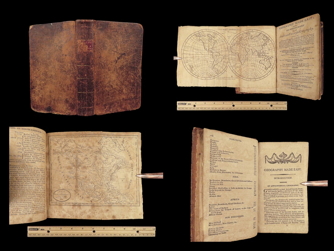 1807 Geography Made Easy Jedidiah Morse VOYAGES Boston Indians MAPS Atlas Asia (1 of 10)