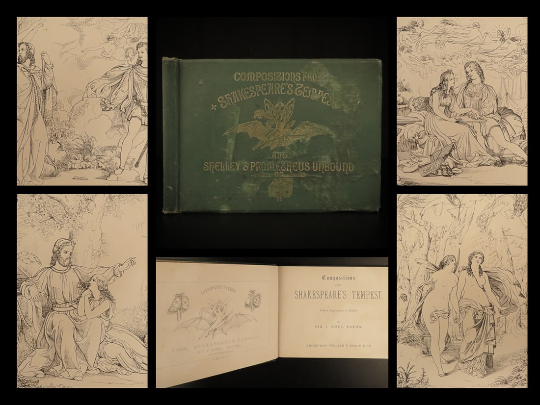 1845 Shakespeare TEMPEST 1ed Paton Scottish ART + Shelley Prometheus Unbound (1 of 20)