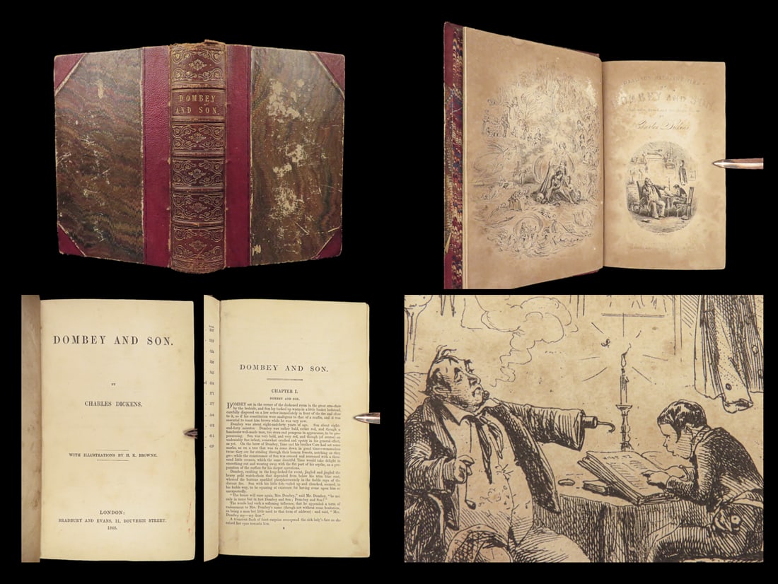 1848 Charles Dickens 1ed Dombey & Son English Literature Illustrated Phiz ART (1 of 10)