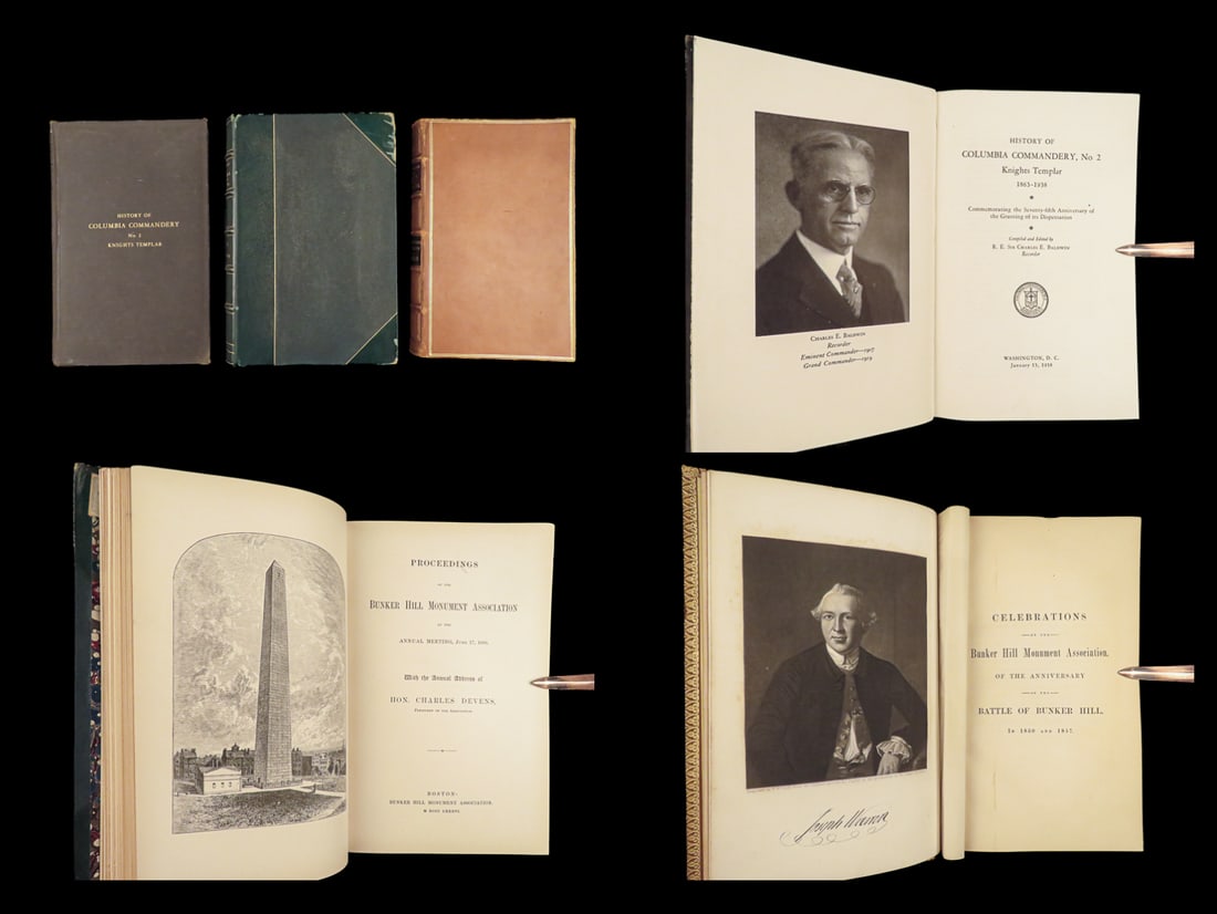 1850 Battle of Bunker Hill Monument Revolutionary War Columbia Commandery 3v lot (1 of 10)