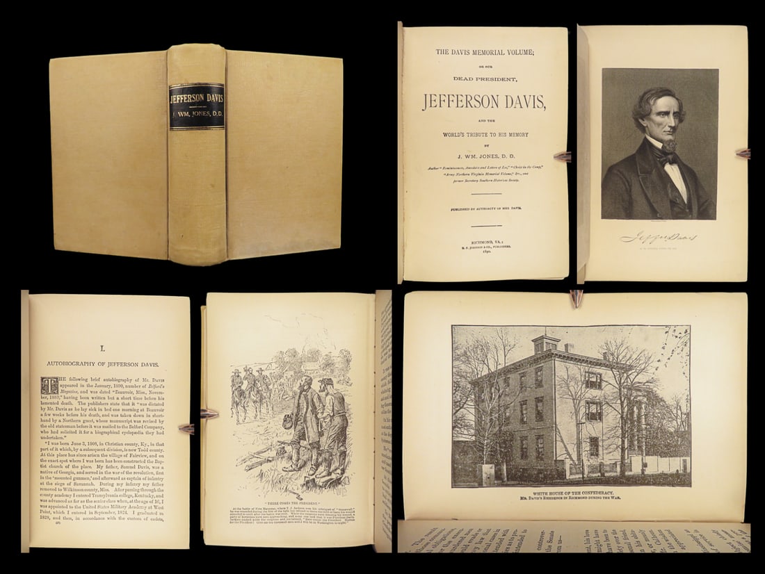 1890 Jefferson Davis 1ed Confederate Civil War CSA Slavery Richmond Virginia (1 of 10)
