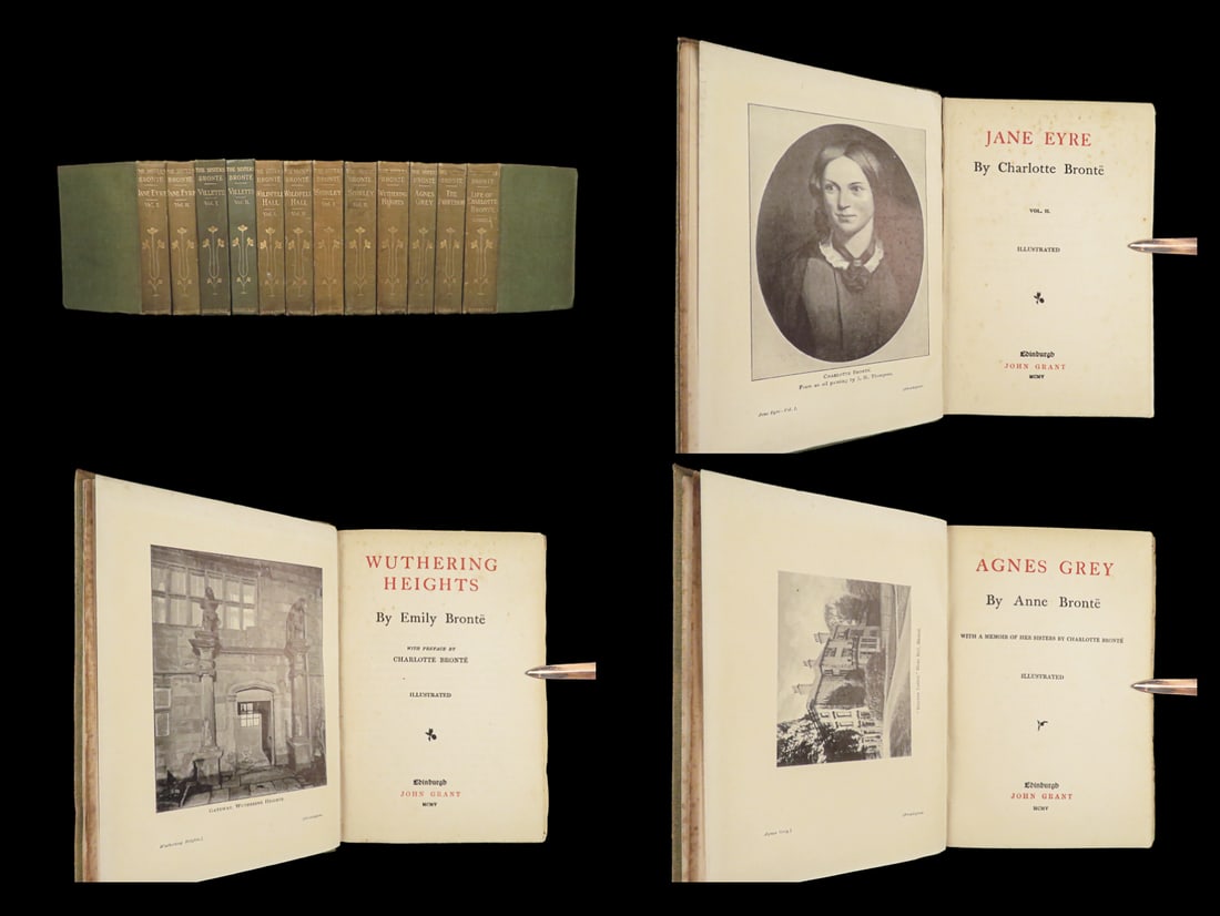 1924 Bronte Sisters Jane Eyre Shirley Villette Wuthering Heights Illustrated 12v (1 of 10)