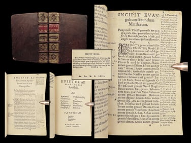 1563 BIBLE New Testament Huguenot Reformation era Biblia Benedictus Latin 2v