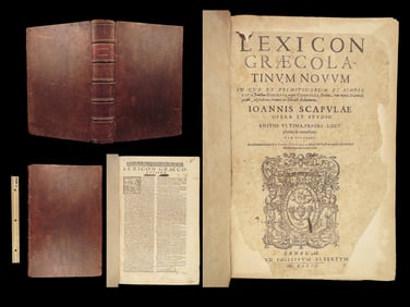 1619 ENORMOUS Greek & Latin Lexicon Swiss Scapula Zwinger Encyclopedia Geneva