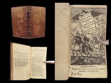1651 Lucan PHARSALIA Julius Caesar Civil War Rome Pompey Grotius Elzevier RARE