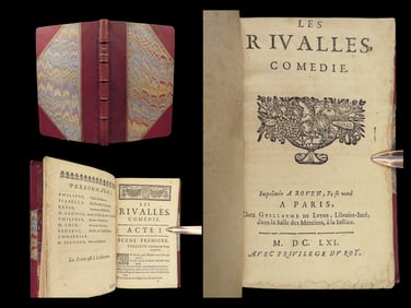 1661 Les Rivales 1ed by Philippe Quinault French Play Theatre Rouen BINDING