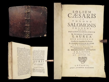 1691 LAW 1ed Legal Document Writing European Royalty Solium Caesaris Latin