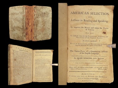 1794 FAMED Noah Webster American READER Speller Dictionary Grammar Americana