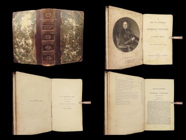 1839 Charles Dickens 1st Nicholas Nickleby Novel Social Satire Illustrated Phiz