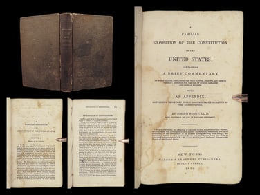 1852 US Constitution LAW Commentary Joseph Story pre Civil War FAMOUS Americana