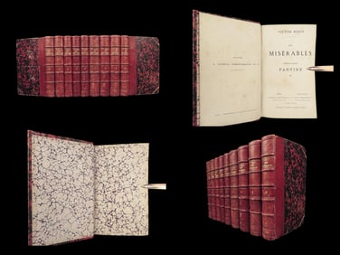 1863 Les Misérables Victor HUGO French Lit Cosette Jean Valjean Pagnerre 9v