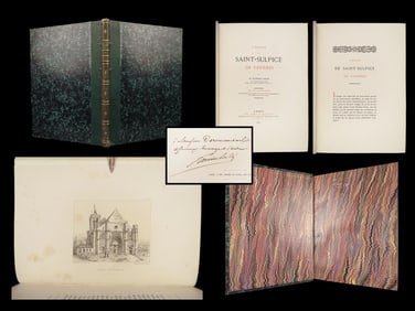 1865 Saint Sulpice de Favieres Cathedral 1ed Illustrated Bishop of Boures SIGNED