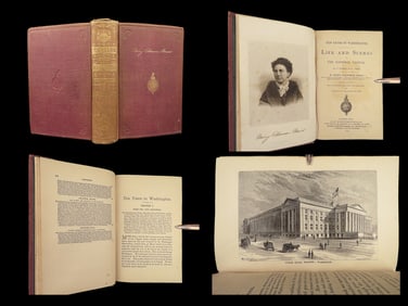 1874 Washington DC Illustrated Portraits FEMINISM Womens Life Mary Ames